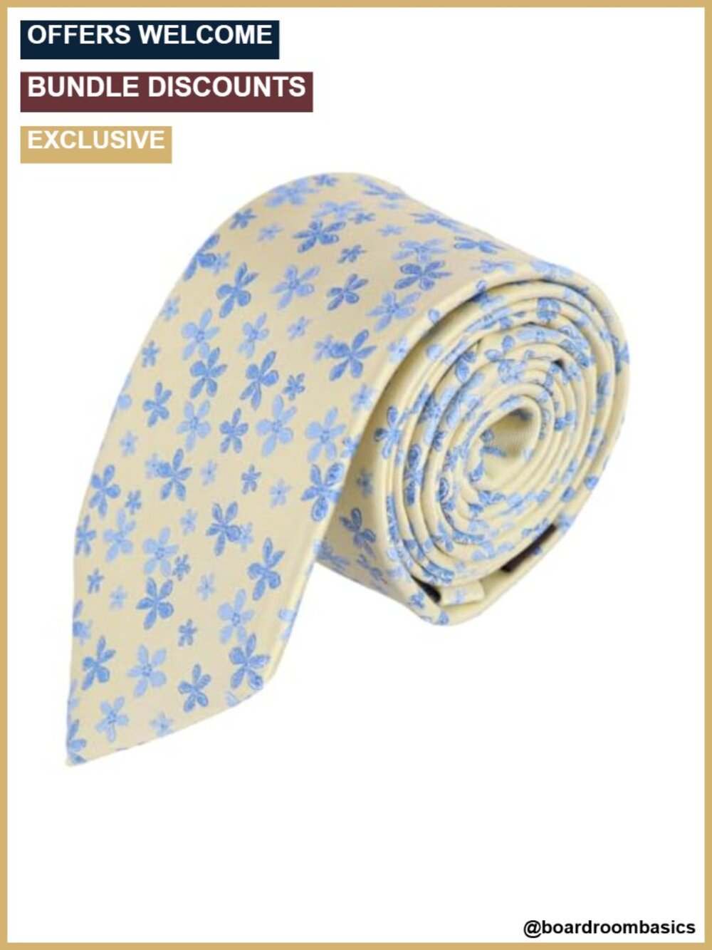 Floral Silk Necktie for Men 57.5" Weldon Style